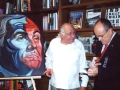 Showing Rudy Guliani the protrait he did of him